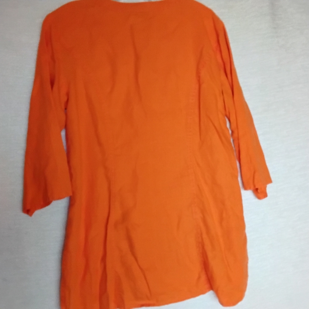 Coldwater Creek Size S LINEN Orange Women's Top